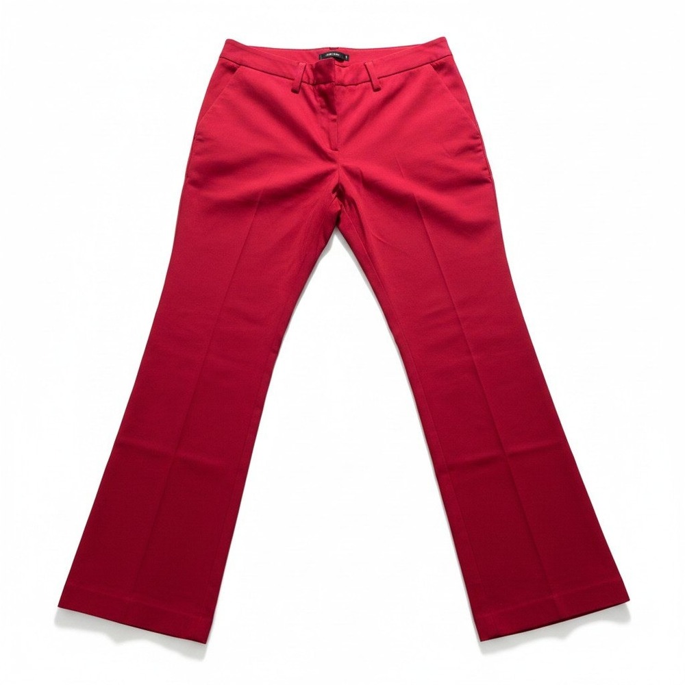Chicos Womens 3 Tall Red So Slimming Juliet Straight Leg Pants Casual Preppy